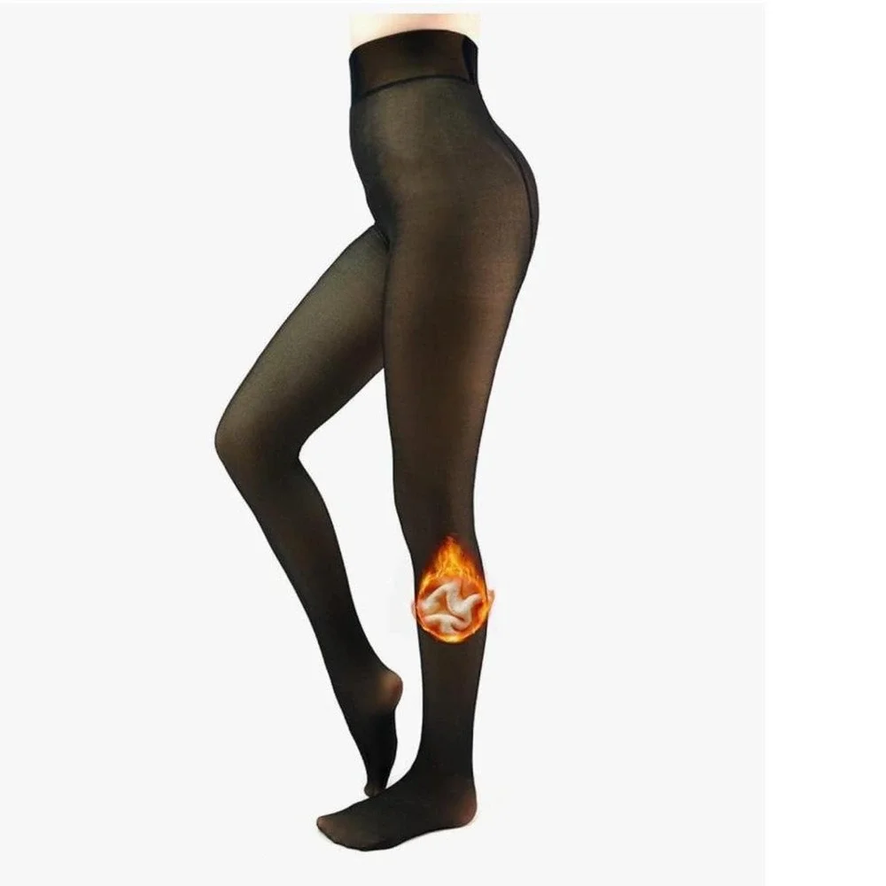 Women's Fleece Lined Tights Sheer Women - Fake Translucent Warm Pantyhose